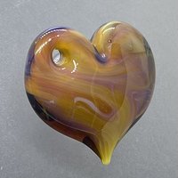 Heart Pendant Yellow & Purple