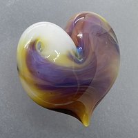 Heart Pendant Orange & Purple