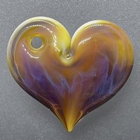 Heart Pendant Orange & Purple