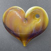 Heart Pendant Orange & Purple