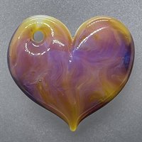 Heart Pendant Orange, Pink & Purple