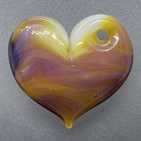 Heart Pendant Orange, Pink & Purple