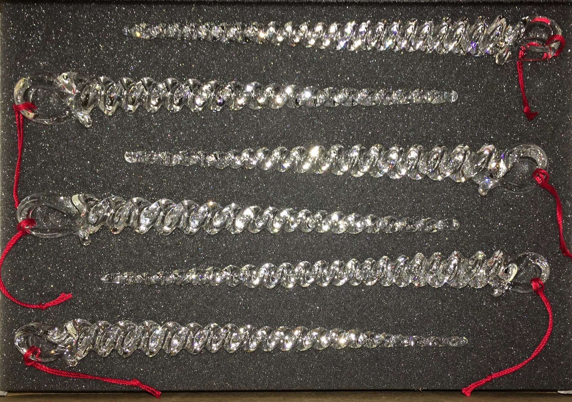 Clear Icicle Christmas Ornament set of 6