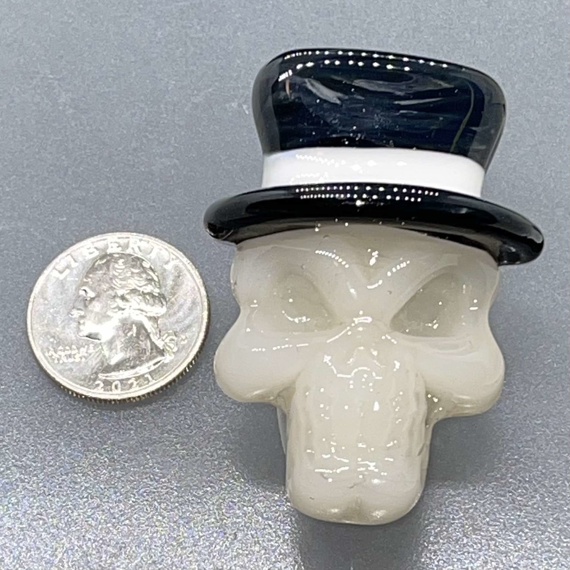 Pink UV reactive Skull pendant with Top Hat 