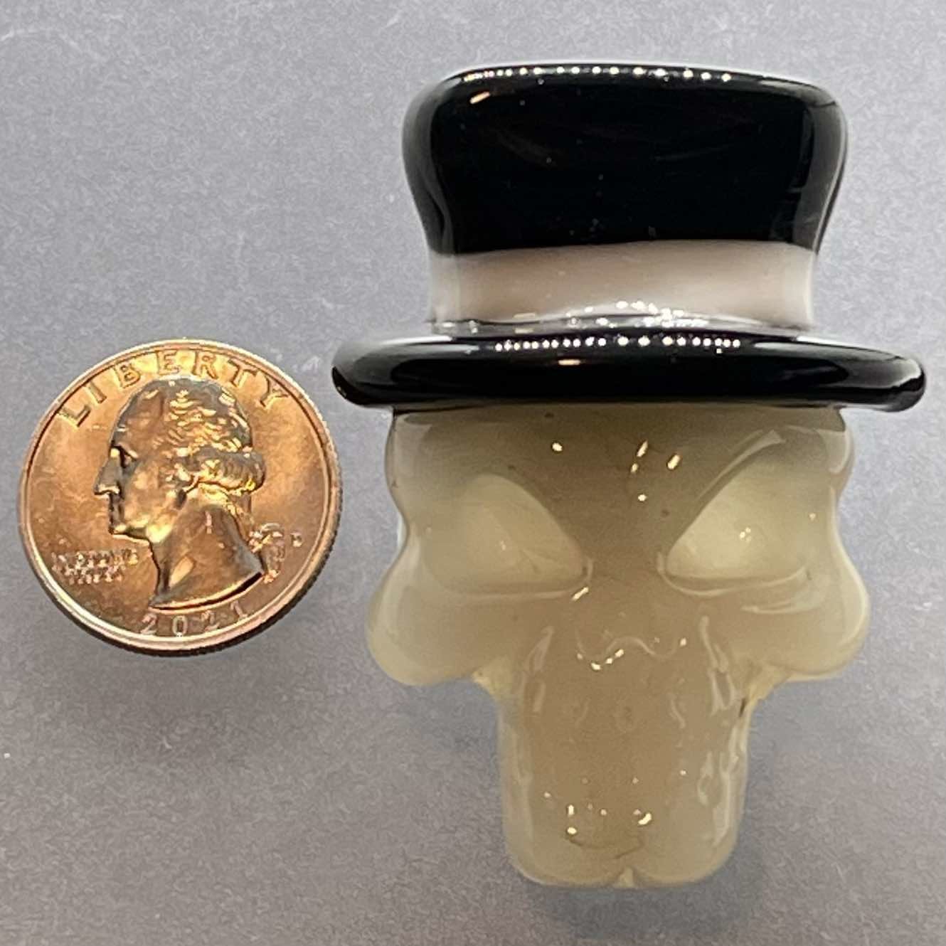 Pink UV reactive Skull pendant with Top Hat 