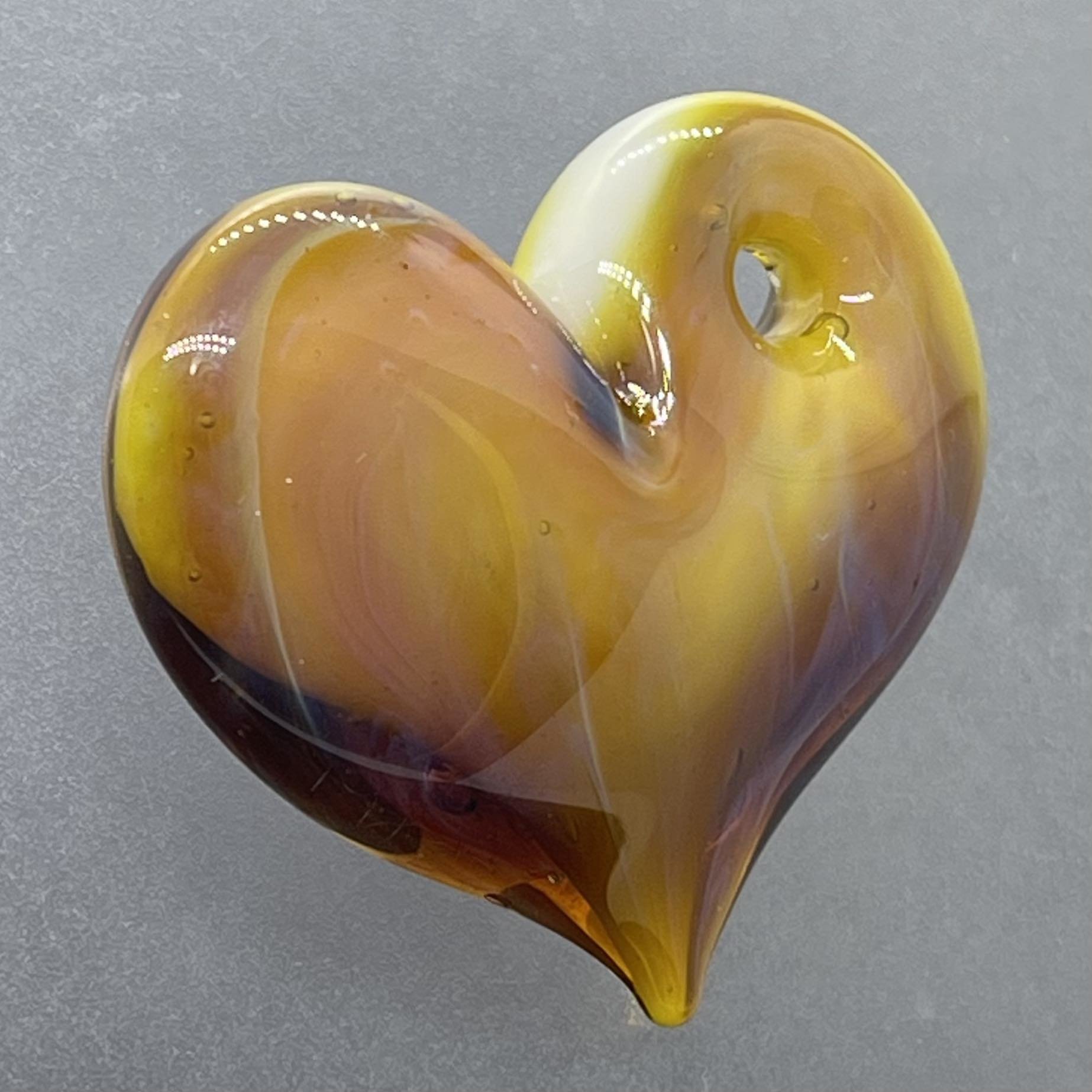 Heart Pendant Orange & Purple