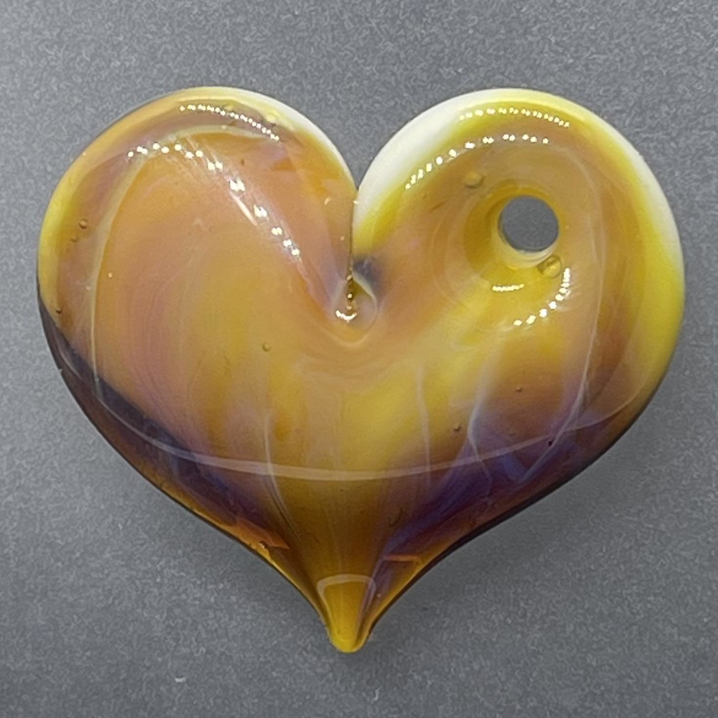 Heart Pendant Orange & Purple