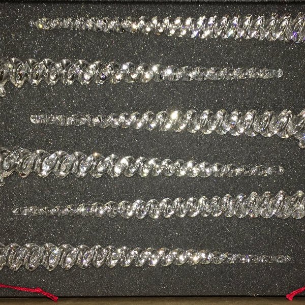 Clear Icicle Christmas Ornament set of 6