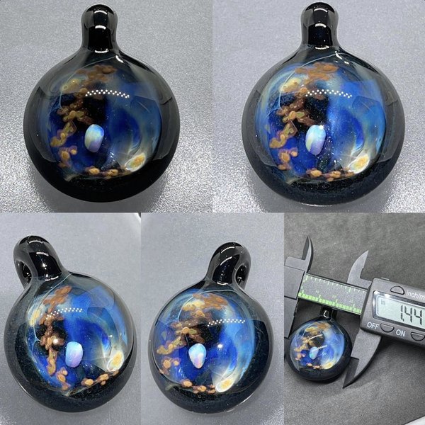 Galaxy Pendant with Silver, Copper & Opal